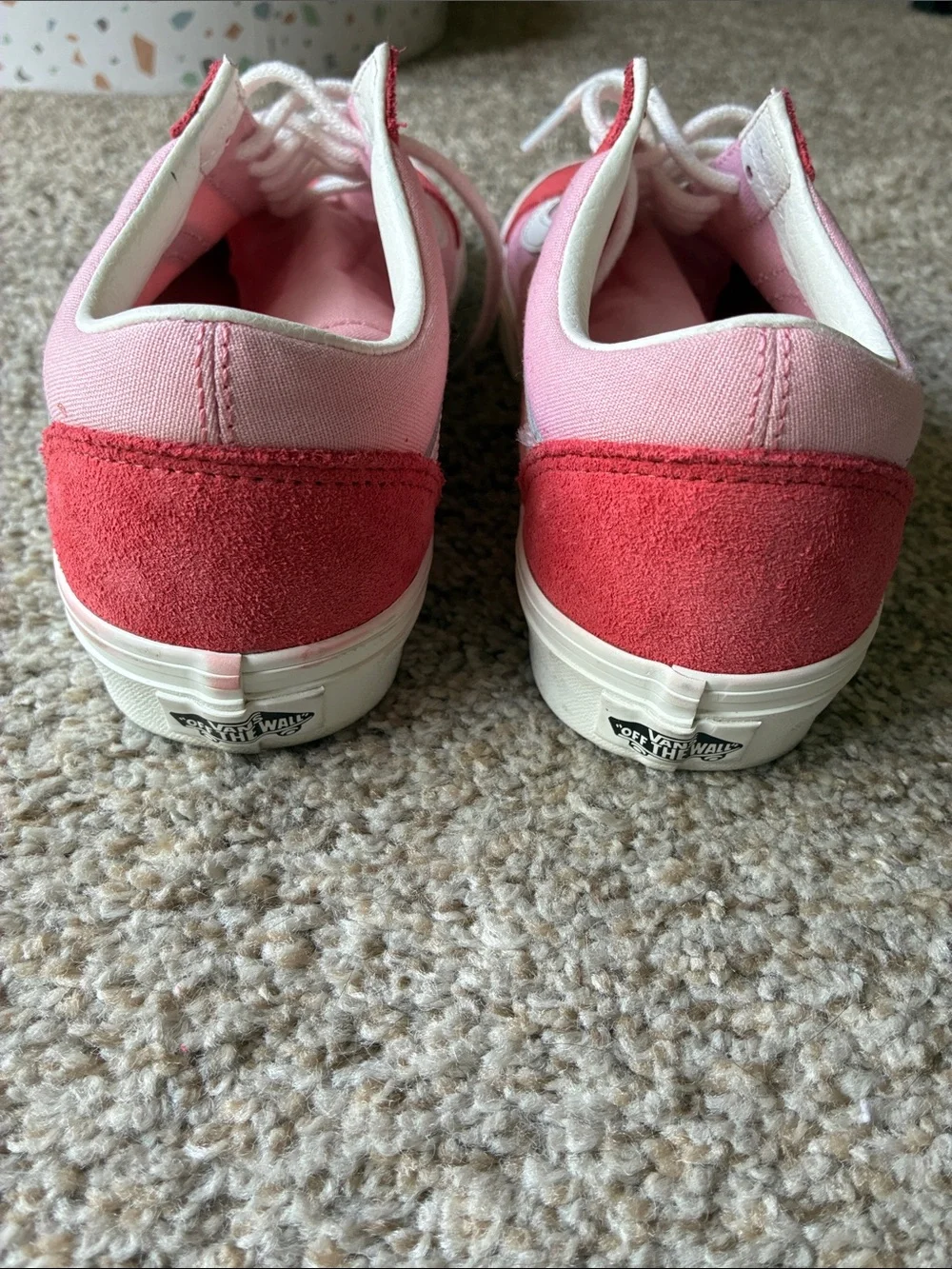 Vans light Pink and dark Pink Low-Top Lace-Up Sneakers